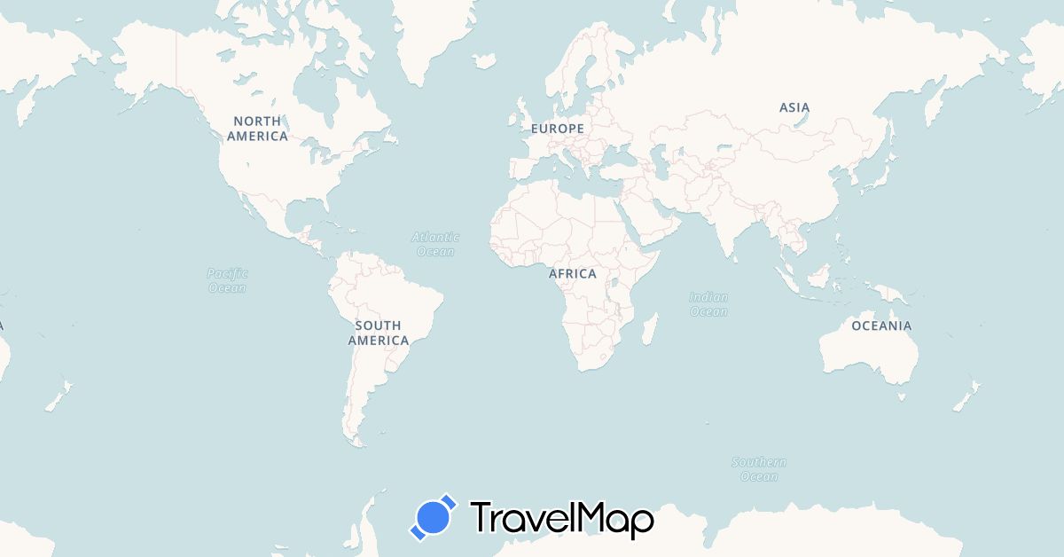 TravelMap itinerary: cycling in Argentina, Australia, Canada, Czech Republic, Spain, France, United Kingdom, Ireland, Italy, Morocco, Mexico, Portugal, Thailand, Turkey (Africa, Asia, Europe, North America, Oceania, South America)